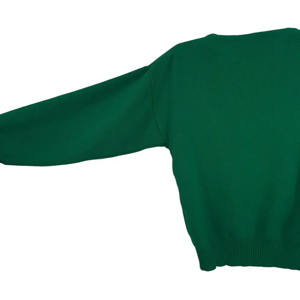 Traditional Craft Irish V Neck Sweater Kids 7-8 Celtic St Pattys‎ Day Green